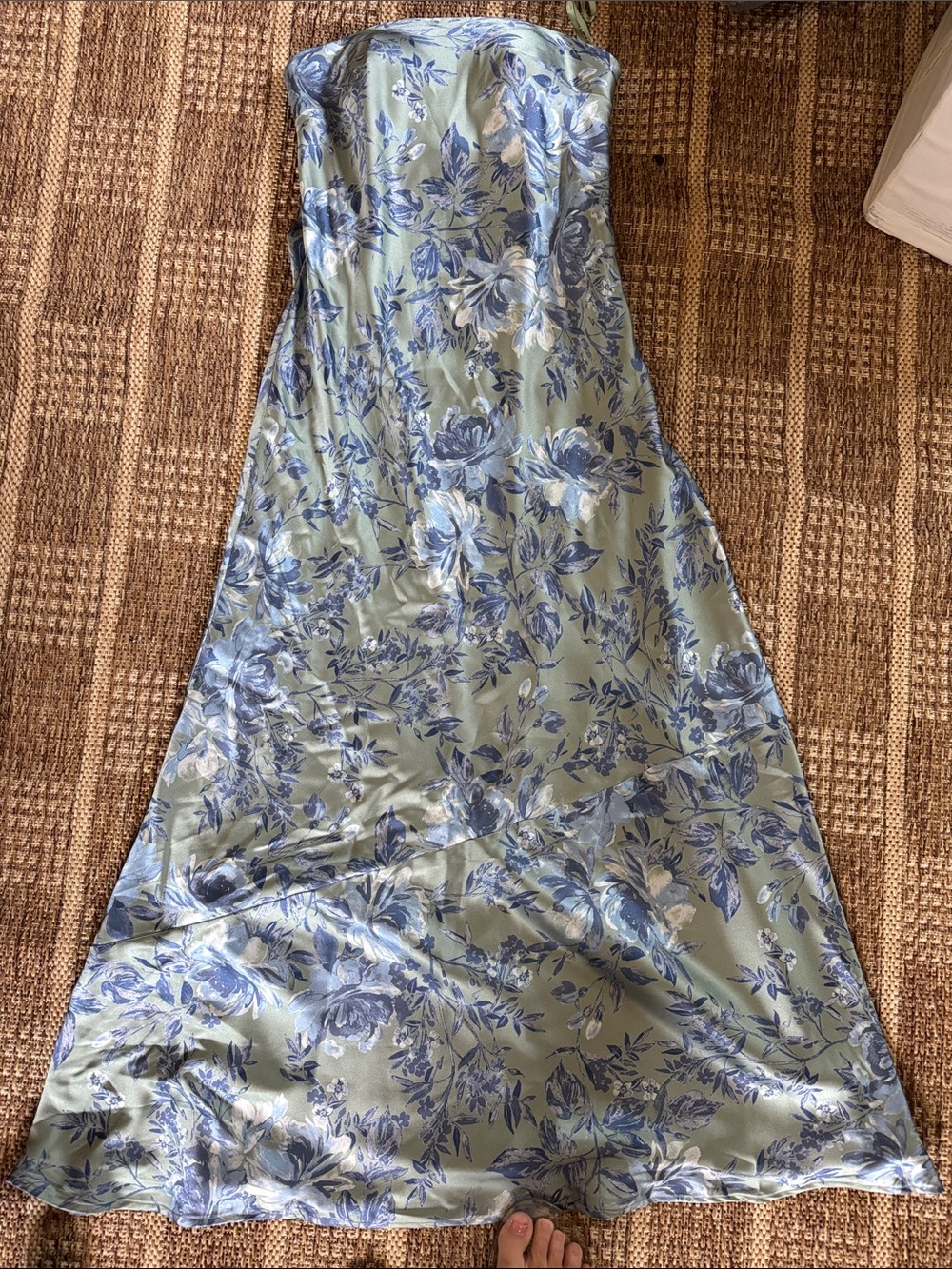 Revelry sage and sky meadow blooms in the Leo sayin dress